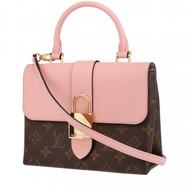 Sac bandoulière Louis Vuitton  Locky BB en toile monogram marron et cuir rose