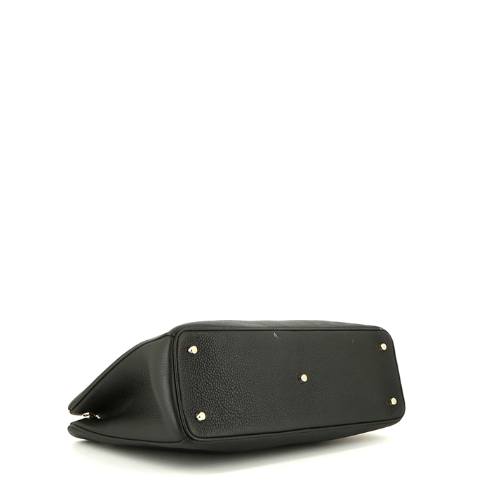 Dior  Diorissimo shopping bag  in black grained leather - Detail D5