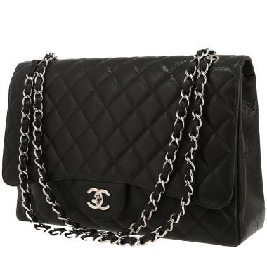 Bolso de mano Chanel  Timeless Maxi Jumbo en cuero granulado acolchado negro
