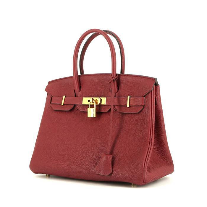 Hermes Birkin 30 cm handbag in pomegranate red togo leather - 00pp