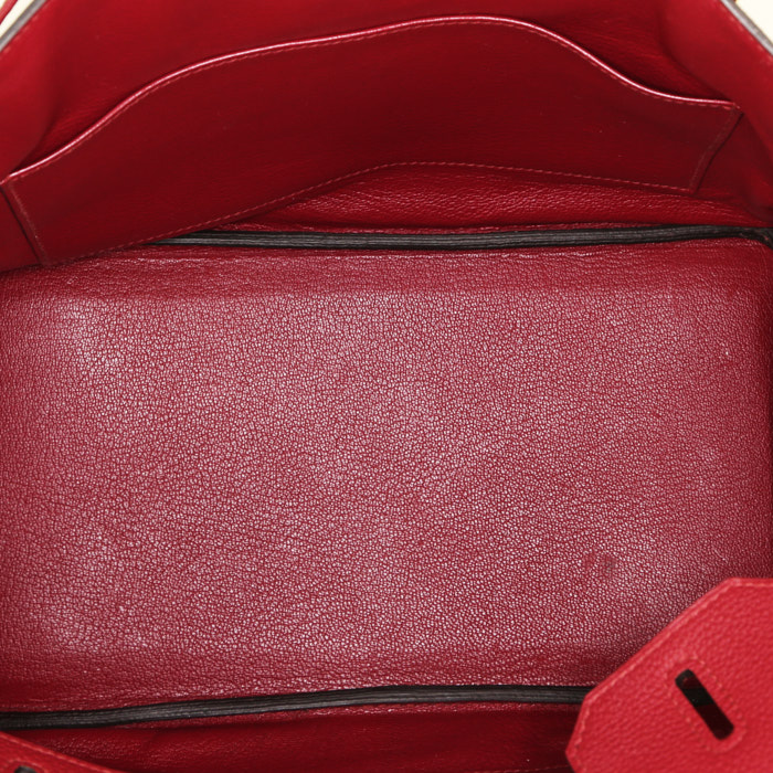 Borsa Hermes Birkin 30 cm in pelle togo rosso granata - Detail D2