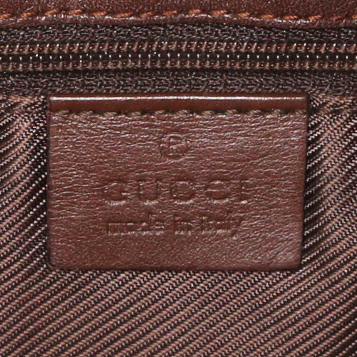 Bolso de mano Gucci Jackie vintage en lona Monogram gris y cuero marrón - Detail D3