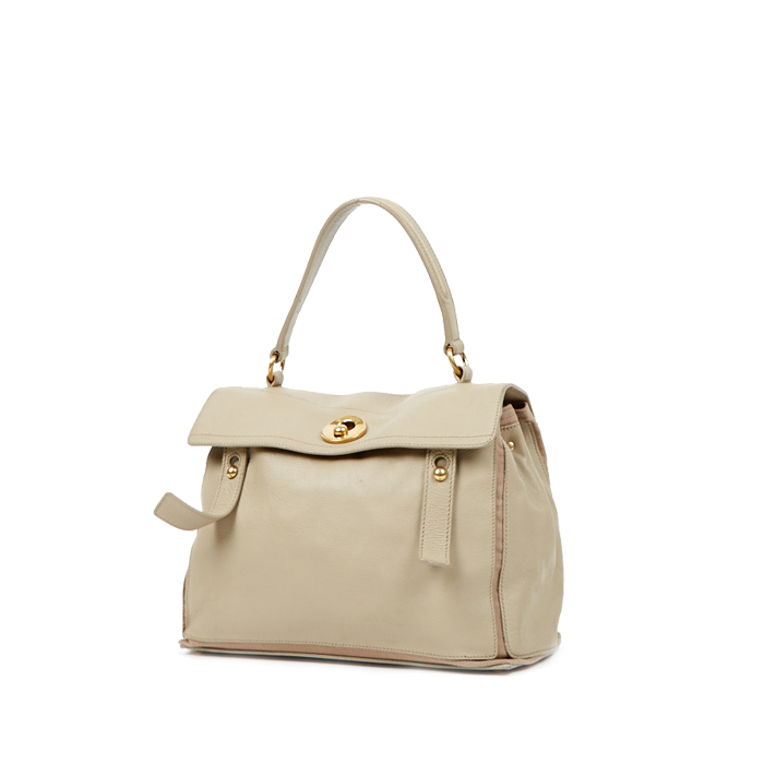 Yves Saint Laurent Muse Two handbag in leather and beige canvas - 00pp