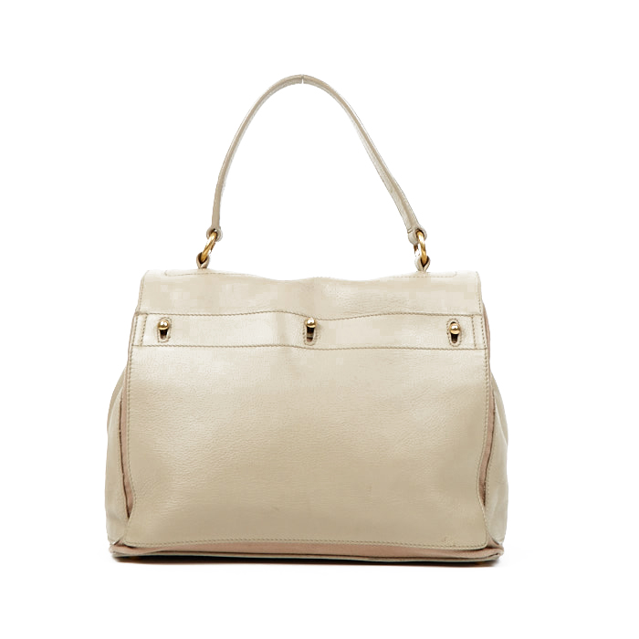 Borsa Yves Saint Laurent Muse Two in pelle e tela beige - Detail D2