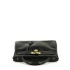 Hermes Kelly 32 cm handbag in navy blue box leather - 360 Front thumbnail