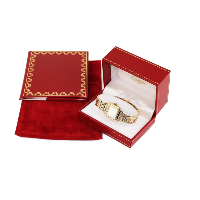 Montre Cartier Panthère Joaillerie en or jaune Ref :  06017 Vers  1991 - Detail D2