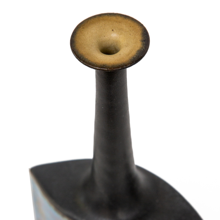 Bruno Gambone, grand vase bouteille, sculpture en grès émaillé, signé, des années 1980 - Detail D2