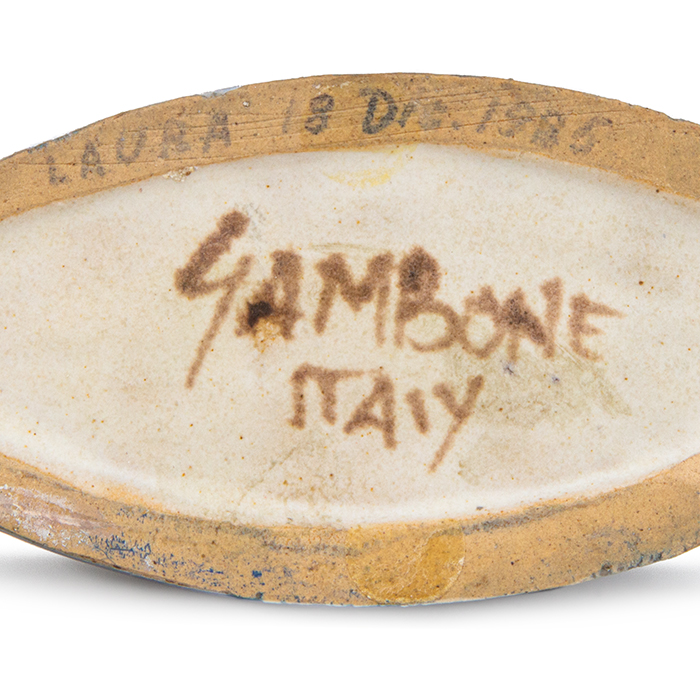 Bruno Gambone, important bottle vase, sculpture in enamelled stoneware, signed, from the 1980's - Detail D4