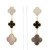 Van Cleef & Arpels Magic Alhambra earrings in yellow gold,  mother of pearl and onyx - 360 thumbnail