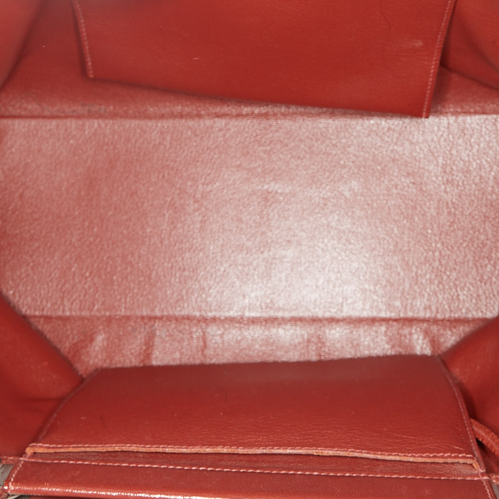 Bolso Cabás Hermès Cabana en cuero Fjord color burdeos - Detail D4