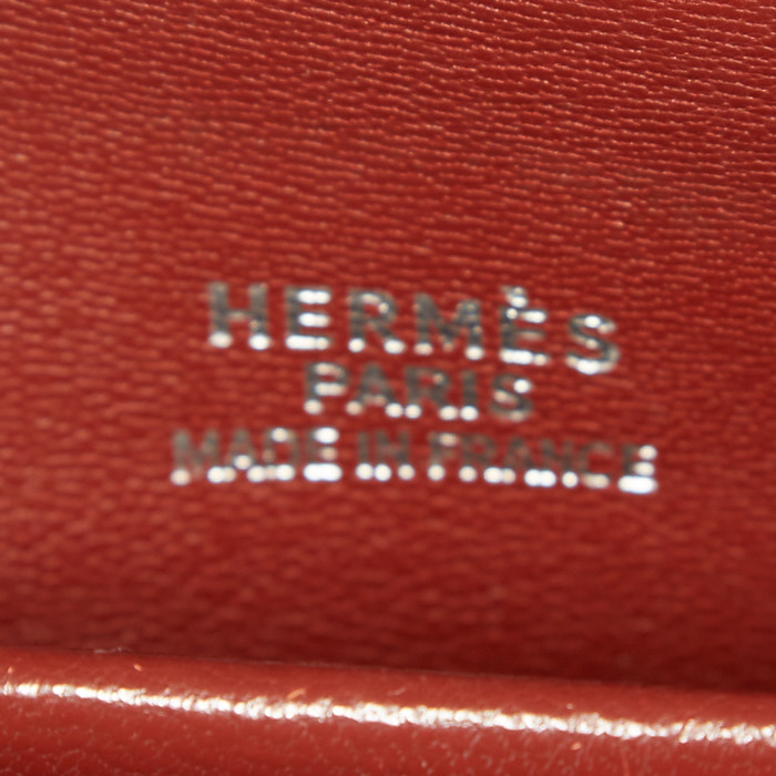 Shopping bag Hermès Cabana in pelle Fjord bordeaux - Detail D5