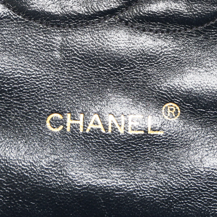 Borsa Chanel  Vintage in pelle trapuntata blu e profili rossi - Detail D4