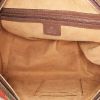 Gucci Bowling handbag in grey monogram canvas and brown leather - Detail D3 thumbnail