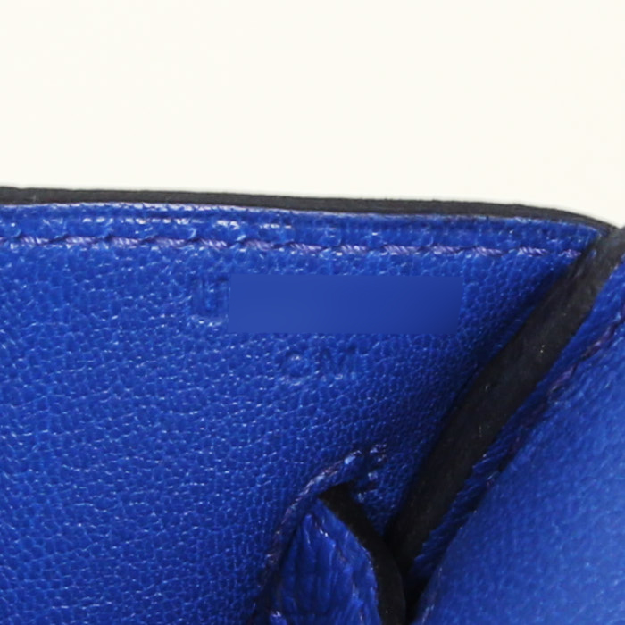 Sac à main Hermes Birkin 30 cm en cuir togo Bleu France - Detail D4