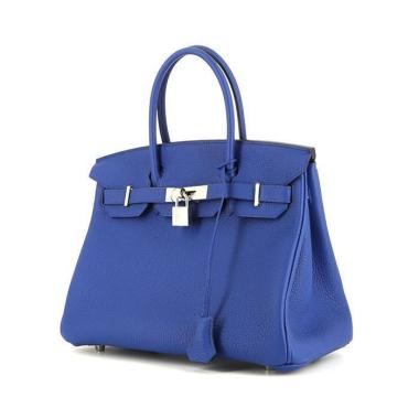 Borsa Hermes Birkin 30 cm in pelle togo Bleu France