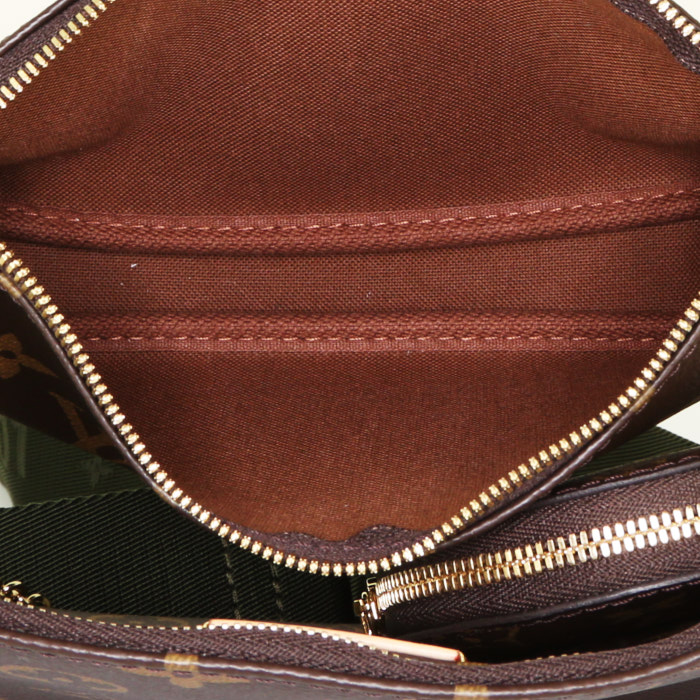 Bolso bandolera Louis Vuitton Multi-Pochette Accessoires en lona Monogram marrón y cuero natural - Detail D3