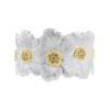 Brazalete Buccellati Blossom Gardenia en plata,  oro amarillo y diamantes marrones - 00pp thumbnail