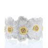 Brazalete Buccellati Blossom Gardenia en plata,  oro amarillo y diamantes marrones - 360 thumbnail