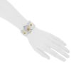 Buccellati Blossom Gardenia bracelet in silver,  yellow gold and diamonds - Detail D1 thumbnail
