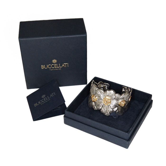 Buccellati Blossom Gardenia bracelet in silver,  yellow gold and diamonds
