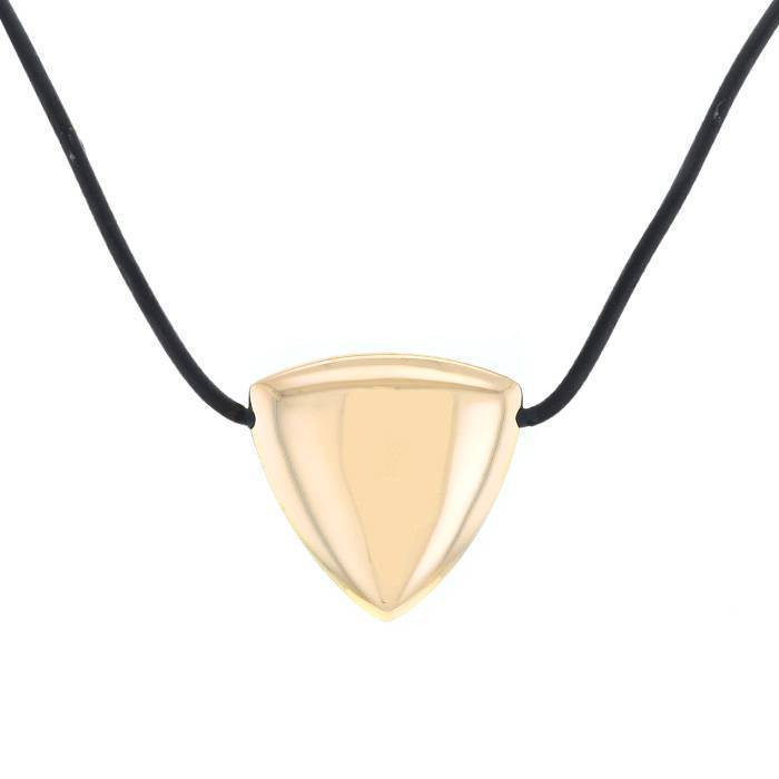 Vhernier necklace in pink gold,  rubber and wood - 00pp