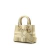 Dior Lady Dior handbag in beige and white canvas - 00pp thumbnail