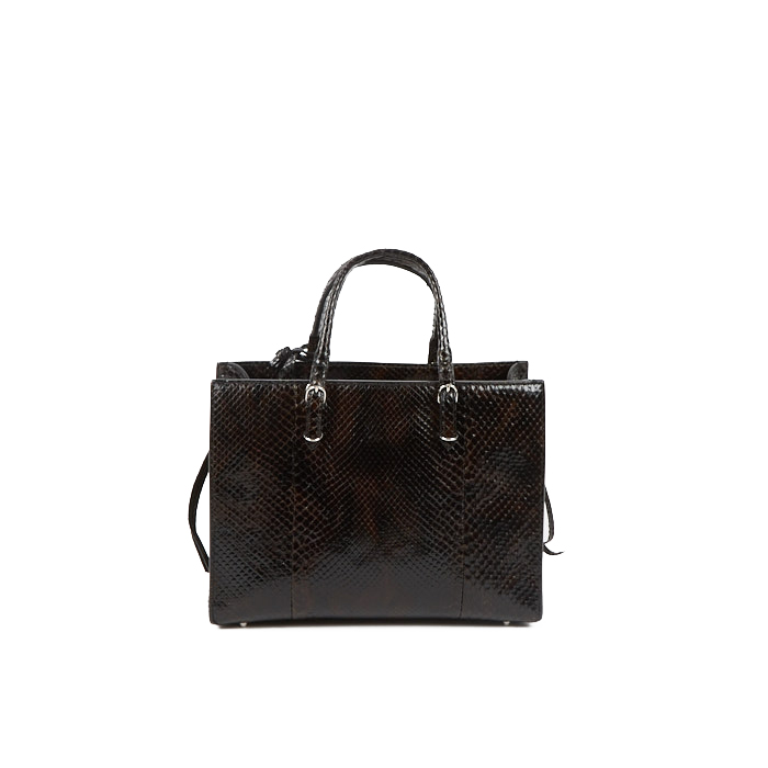 Balenciaga Papier handbag in brown python - Detail D2
