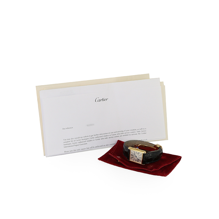 Montre Cartier Tank Must en vermeil Ref :  1615 Vers  1980 - Detail D2