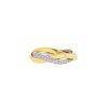 Poiray Tresse ring in yellow gold,  white gold and diamonds - 00pp thumbnail