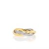 Poiray Tresse ring in yellow gold,  white gold and diamonds - 360 thumbnail