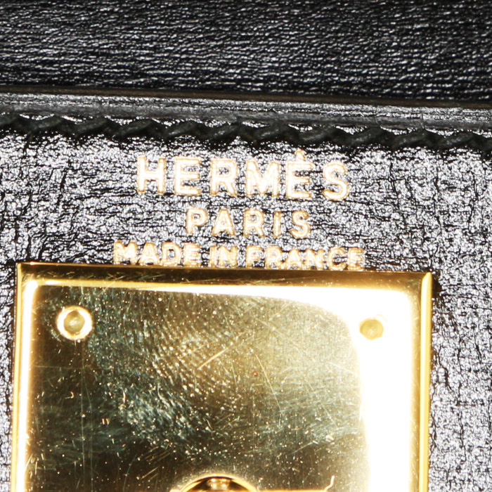 Borsa Hermès Kelly 28 cm in pelle box nera - Detail D4