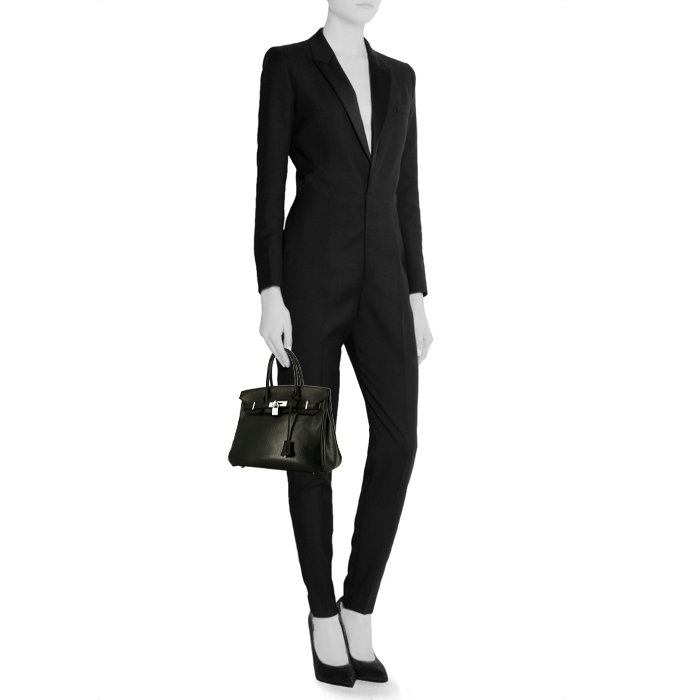Hermes Birkin 30 cm handbag in black togo leather - Detail D1