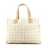 Chanel Grand Shopping shopping bag in rosy beige canvas and rosy beige leather - 360 thumbnail