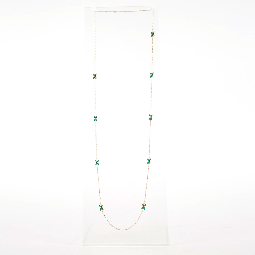 Collar Chaumet Jeux de Liens en oro rosa,  malachite y diamantes - Detail D3