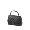 Chanel Top Handle handbag in black quilted leather - 00pp thumbnail