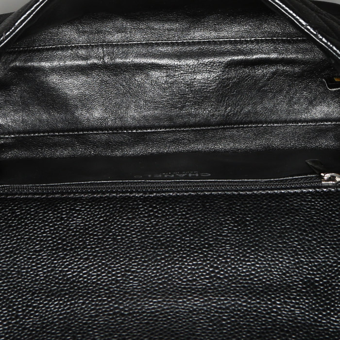 Borsa Chanel Top Handle in pelle trapuntata nera - Detail D4