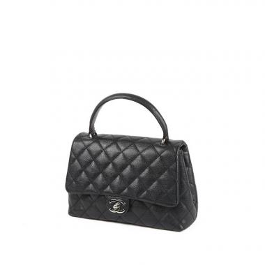 Bolso de mano Chanel Vintage en cuero acolchado negro