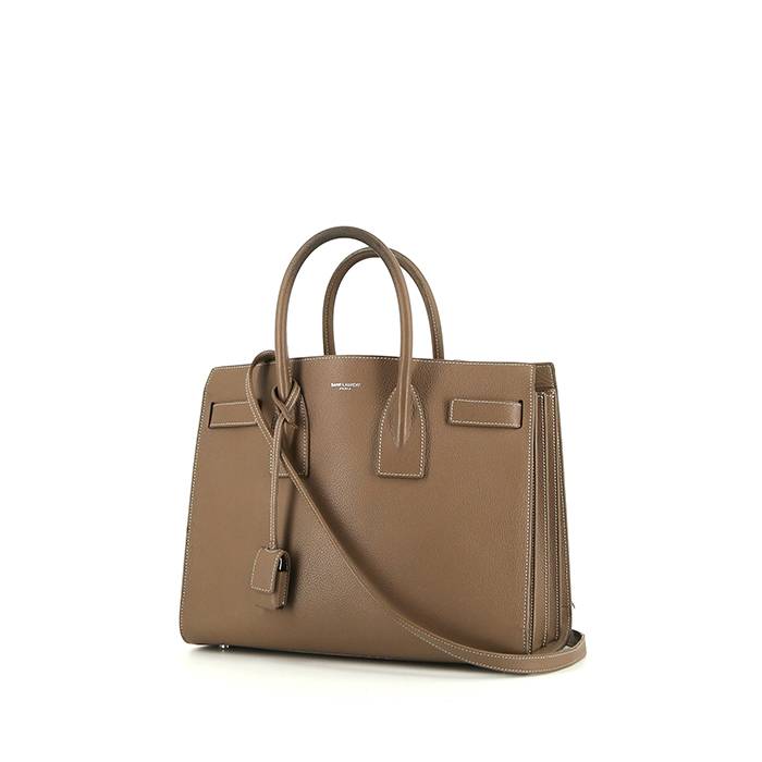 Saint Laurent Sac de jour small model handbag in grey leather - 00pp