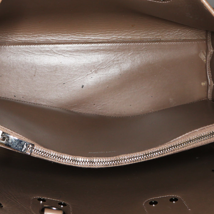 Sac à main Saint Laurent Sac de jour petit modèle en cuir gris - Detail D4