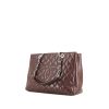 Chanel Shopping GST shopping bag in burgundy quilted grained leather - 00pp thumbnail