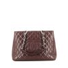 Chanel Shopping GST shopping bag in burgundy quilted grained leather - 360 thumbnail