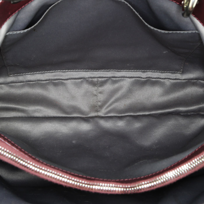 Chanel Shopping GST shopping bag in burgundy quilted grained leather - Detail D2