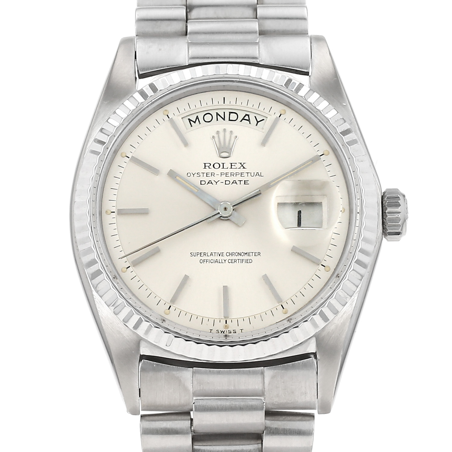 Rolex day date online silver gold