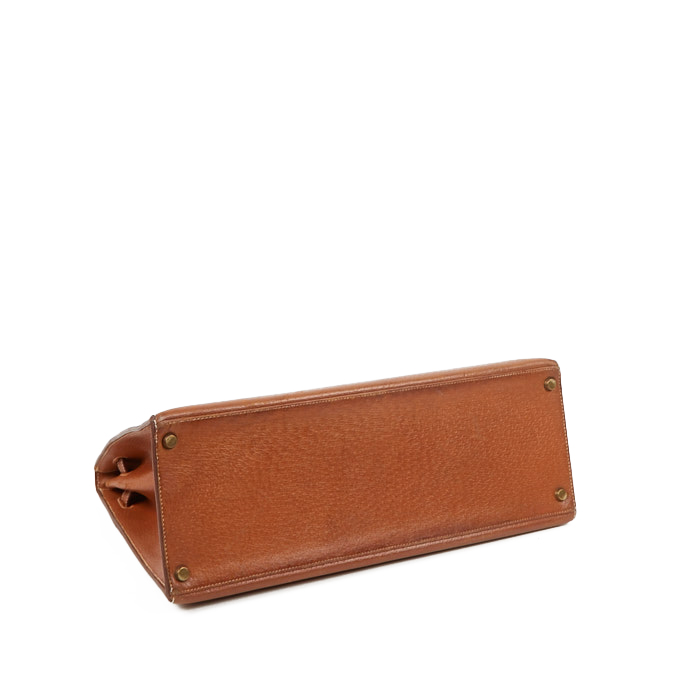 Hermes Kelly 35 cm handbag in gold Pecari leather - Detail D3