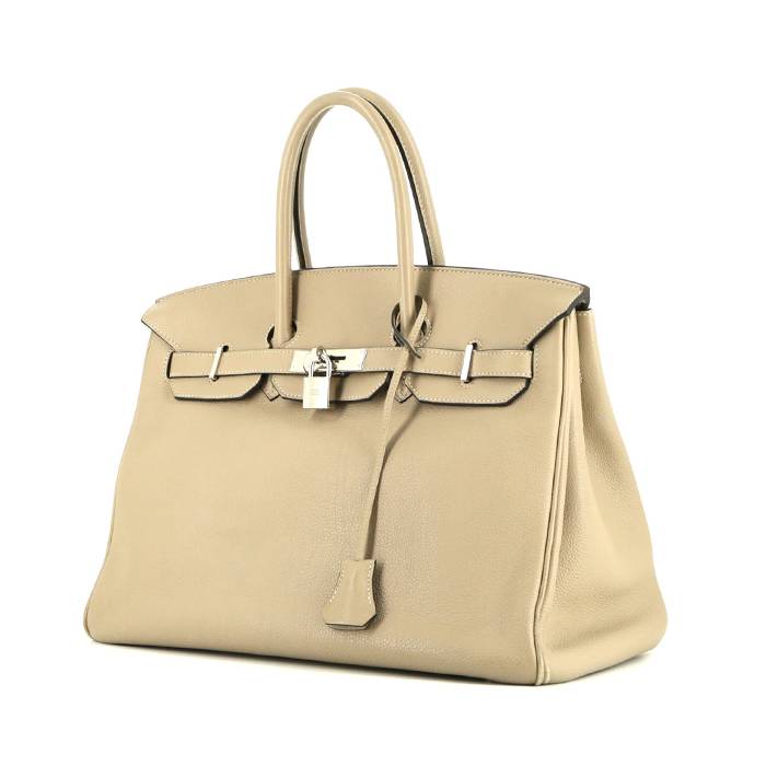Hermes Birkin 35 cm handbag in tourterelle grey togo leather - 00pp