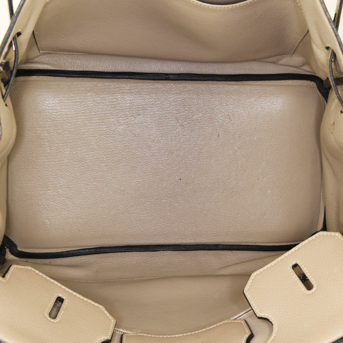 Sac à main Hermes Birkin 35 cm en cuir togo gris-tourterelle - Detail D2