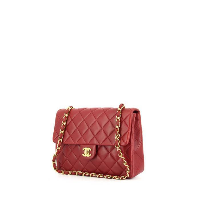Chanel handbag in red leather - 00pp