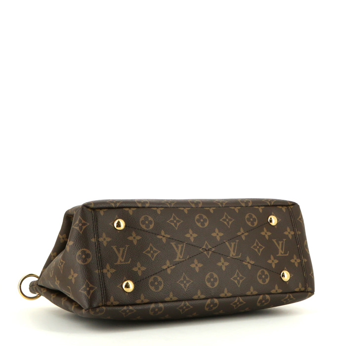Louis Vuitton Pallas handbag in brown monogram canvas and yellow grained leather - Detail D5
