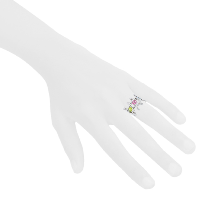 Anello Dior Deux Epices in oro bianco,  diamanti e pietre ornamentali - Detail D1
