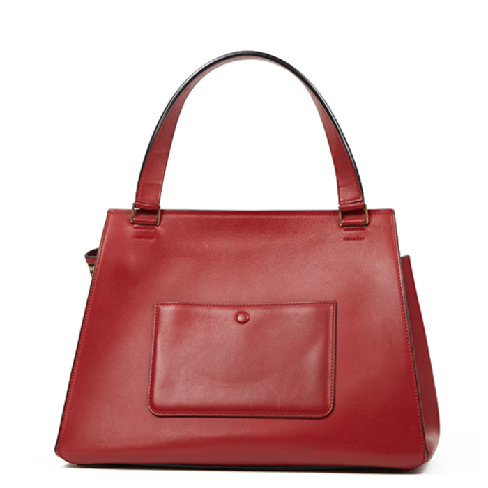 Sac à main Celine Edge en cuir rouge - Detail D2